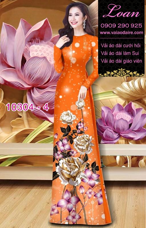 Vải áo dài hoa Hồng