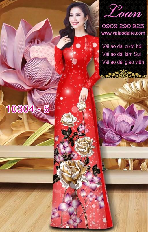 Vải áo dài hoa Hồng
