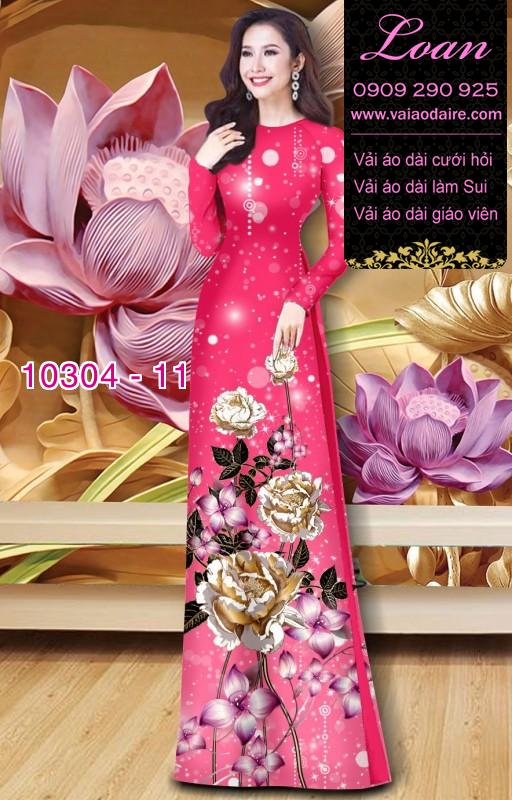 Vải áo dài hoa Hồng