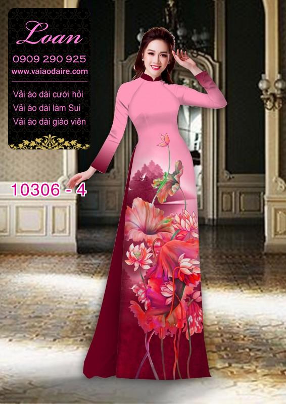 Vải áo dài hoa Sen 3D