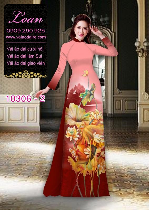 Vải áo dài hoa Sen 3D