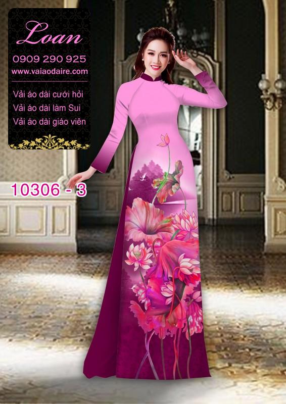 Vải áo dài hoa Sen 3D