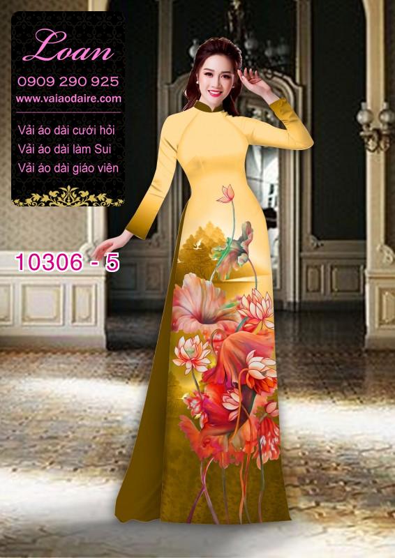 Vải áo dài hoa Sen 3D