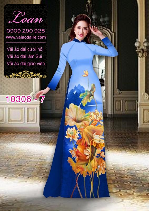 Vải áo dài hoa Sen 3D