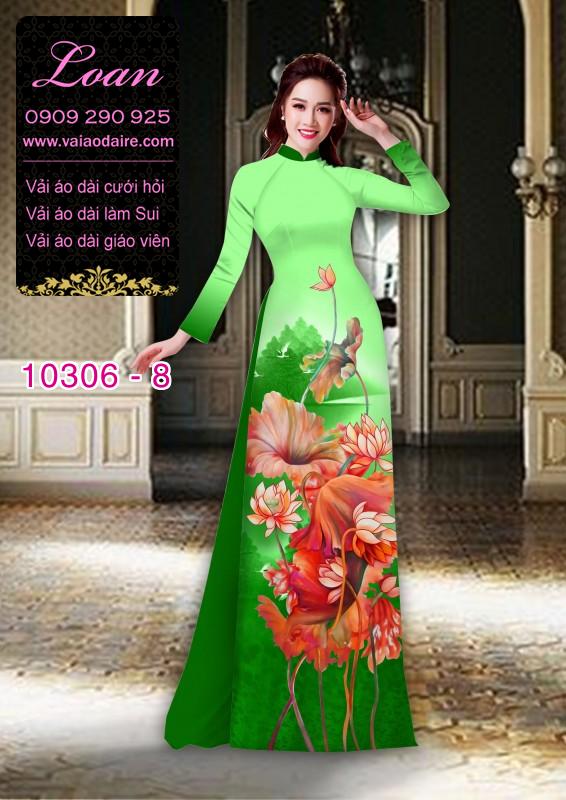 Vải áo dài hoa Sen 3D