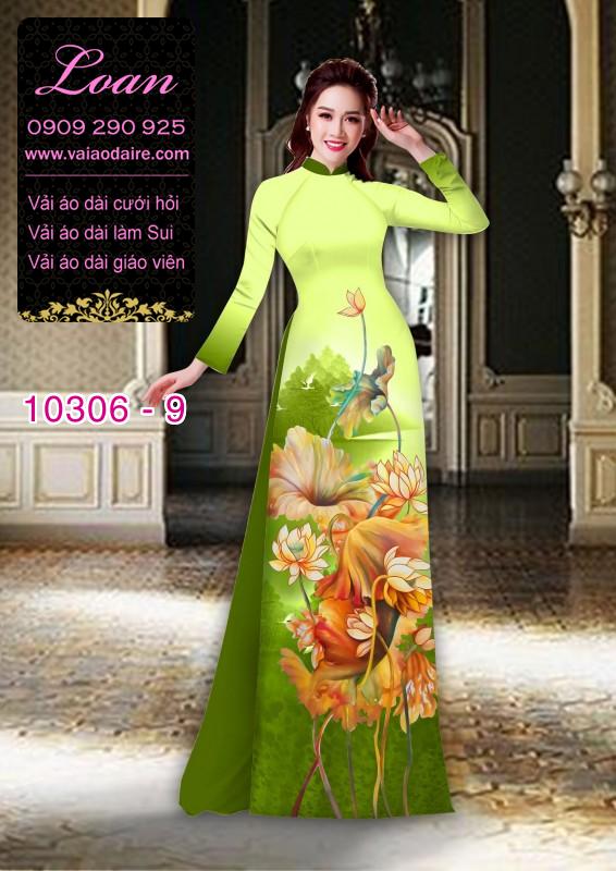 Vải áo dài hoa Sen 3D