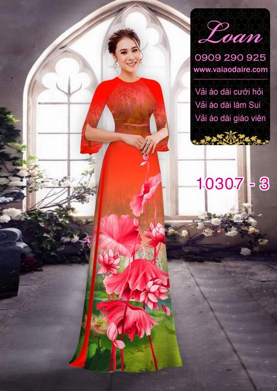 Vải áo dài hoa Sen 3D