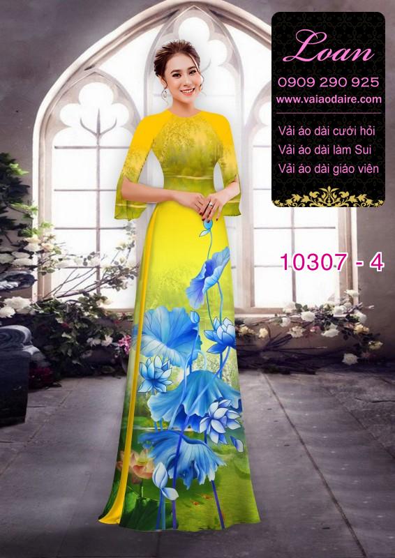 Vải áo dài hoa Sen 3D