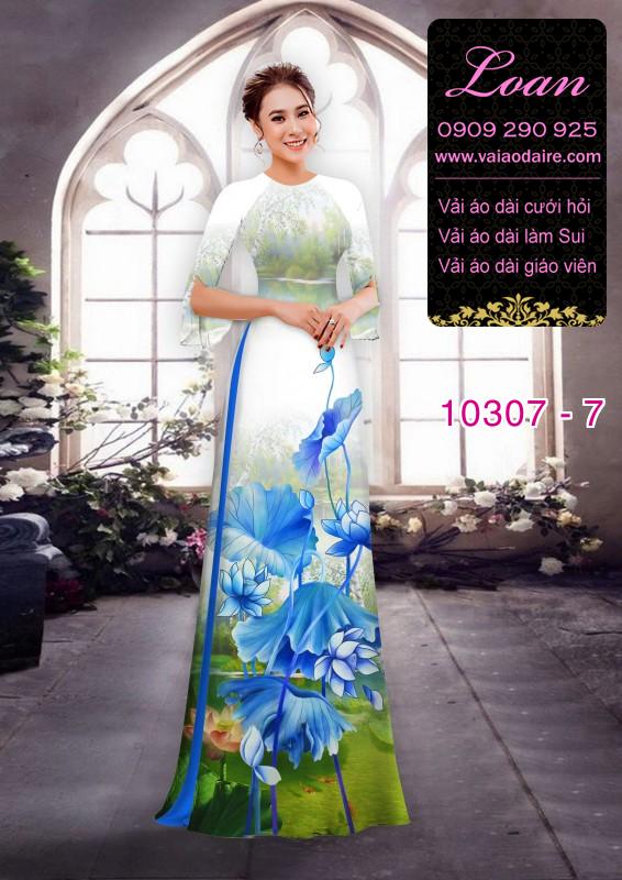 Vải áo dài hoa Sen 3D