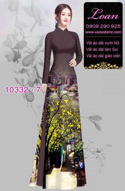 Vải áo dài hoa Mai vàng.