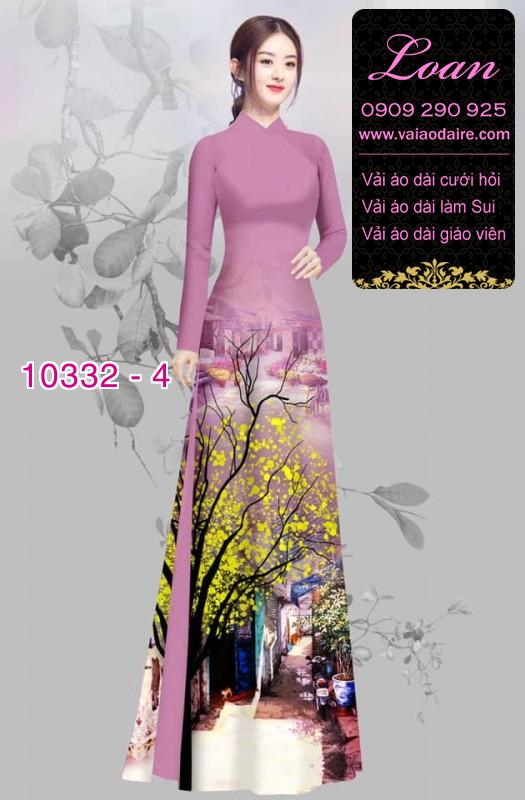 Vải áo dài hoa Mai vàng.