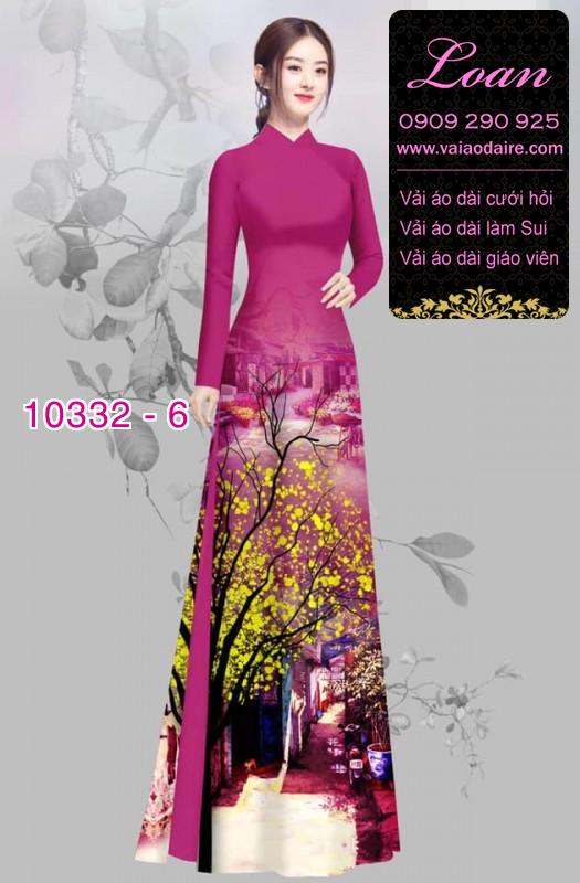 Vải áo dài hoa Mai vàng.