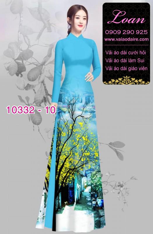Vải áo dài hoa Mai vàng.