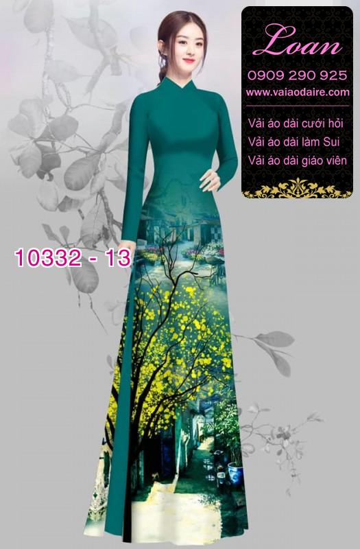 Vải áo dài hoa Mai vàng.