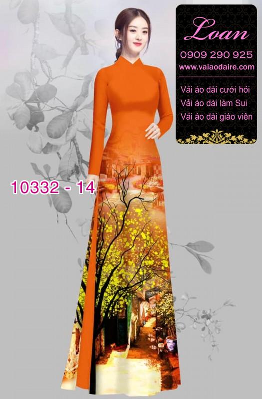 Vải áo dài hoa Mai vàng.