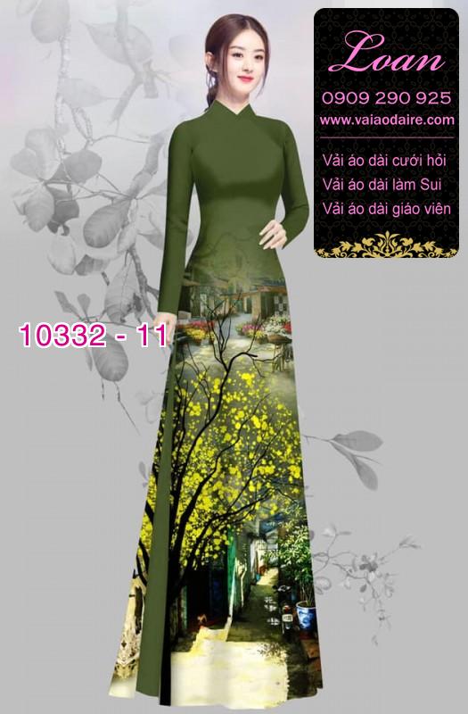 Vải áo dài hoa Mai vàng.