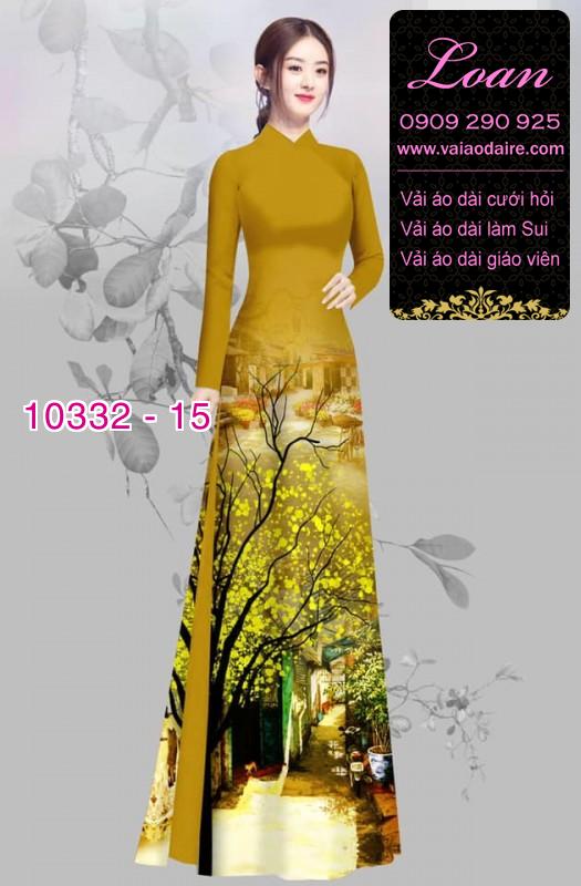 Vải áo dài hoa Mai vàng.