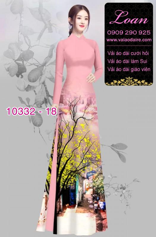Vải áo dài hoa Mai vàng.