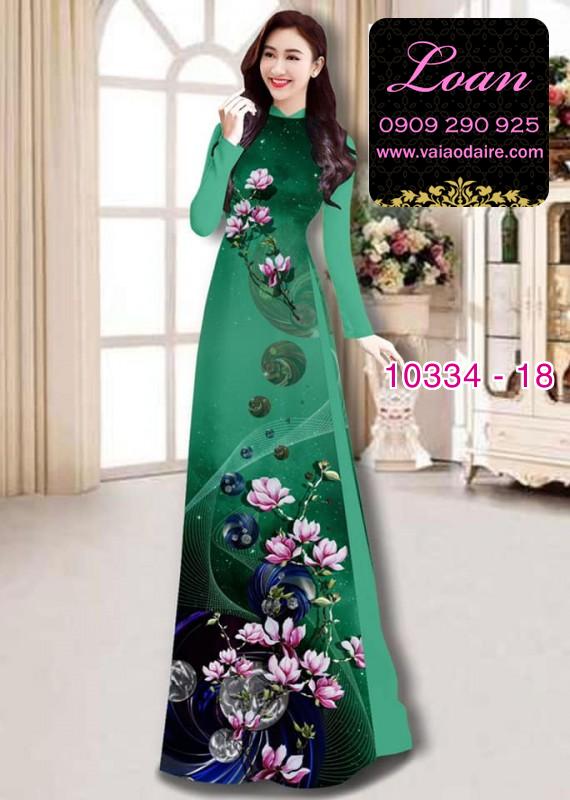 Vải áo dài hoa 3D