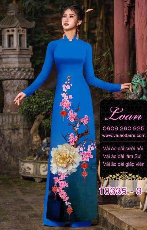 Vải áo dài hoa 3D