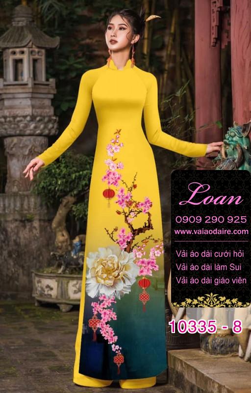Vải áo dài hoa 3D
