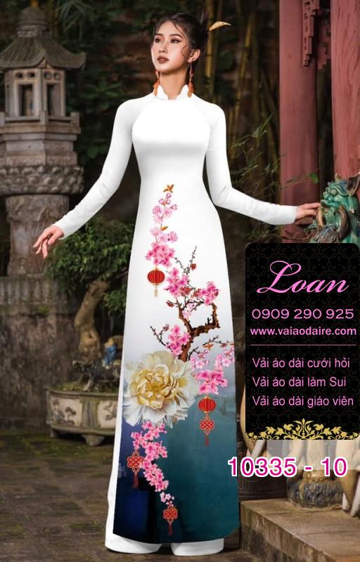 Vải áo dài hoa 3D