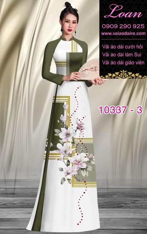 Vải áo dài hoa 3D