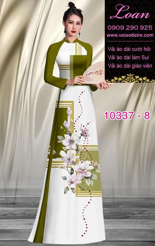 Vải áo dài hoa 3D