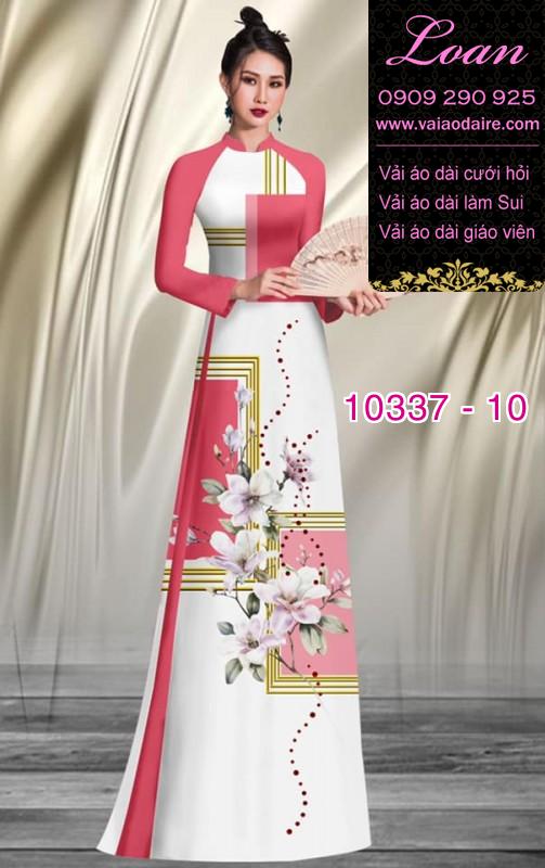 Vải áo dài hoa 3D