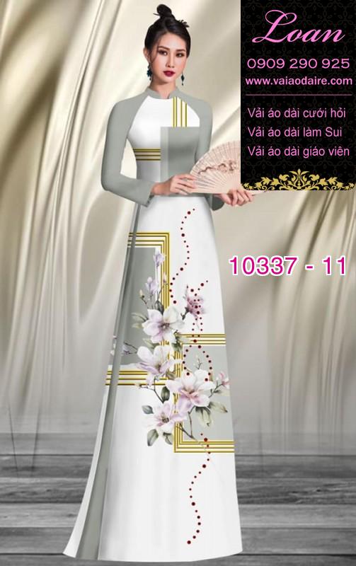 Vải áo dài hoa 3D