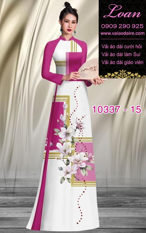 Vải áo dài hoa 3D