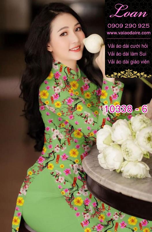 Vải áo dài hoa tết.