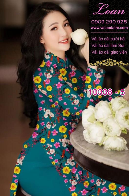 Vải áo dài hoa tết.
