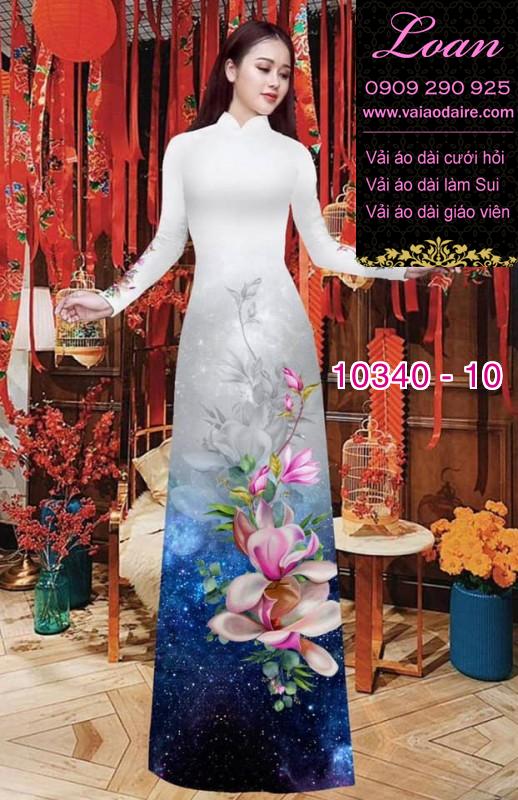 Vải áo dài hoa 3D.