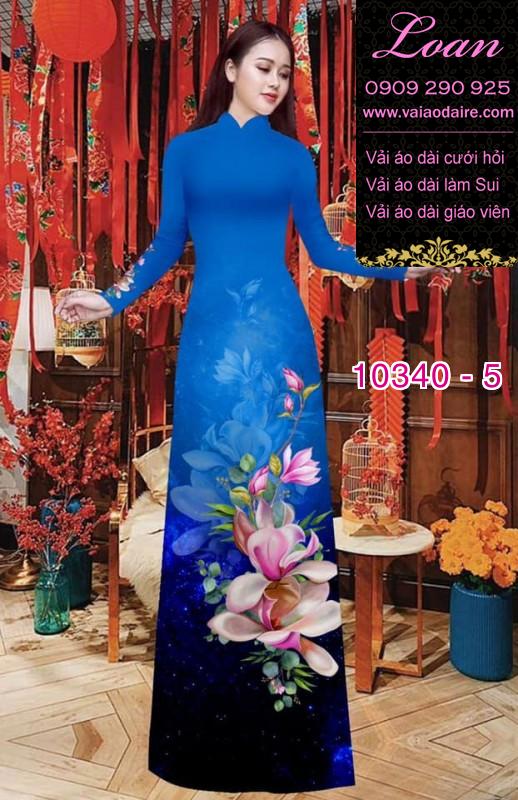 Vải áo dài hoa 3D.