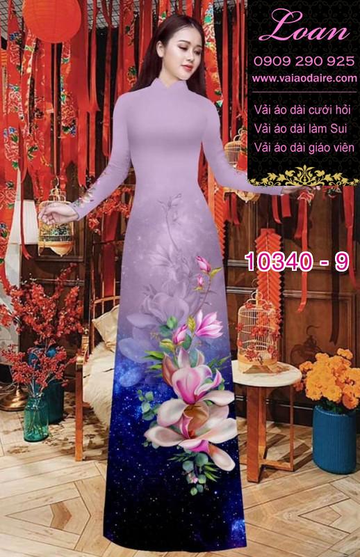 Vải áo dài hoa 3D.