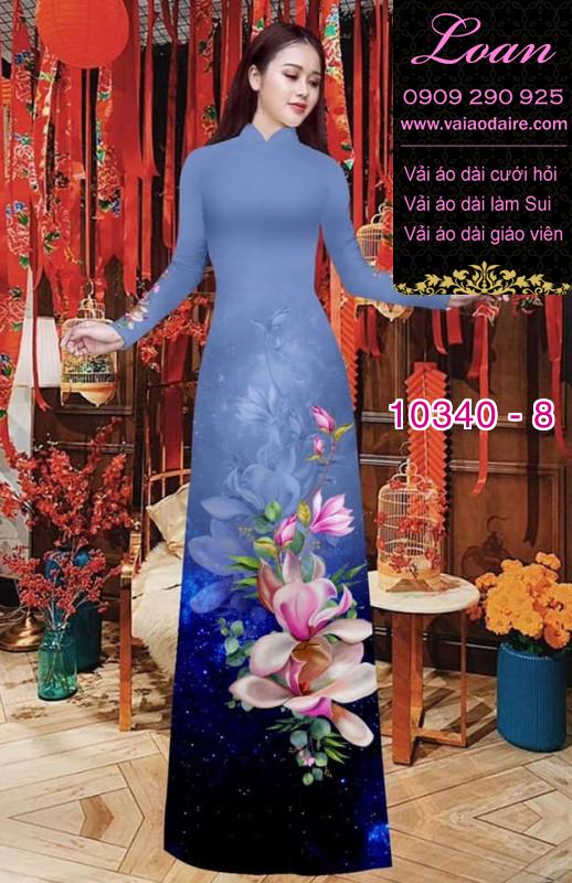 Vải áo dài hoa 3D.