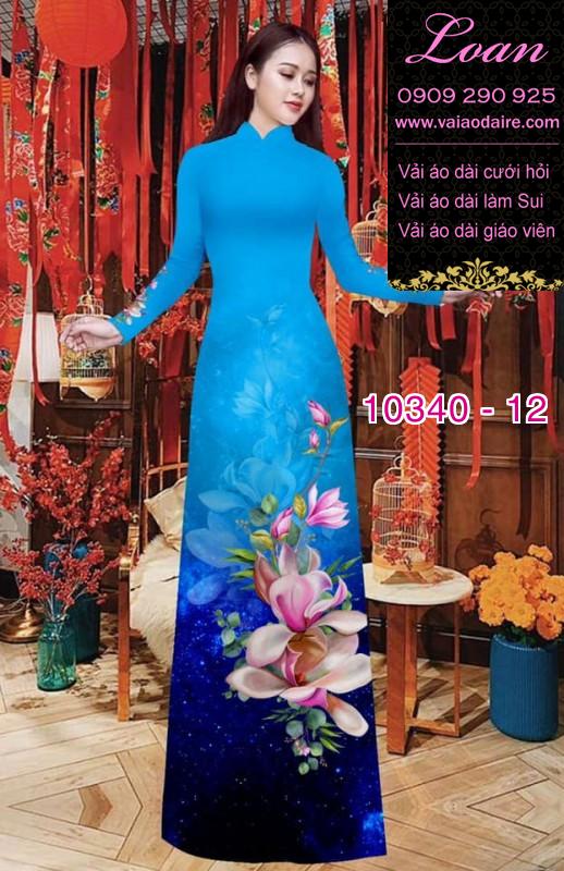 Vải áo dài hoa 3D.