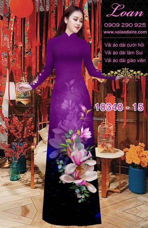 Vải áo dài hoa 3D.