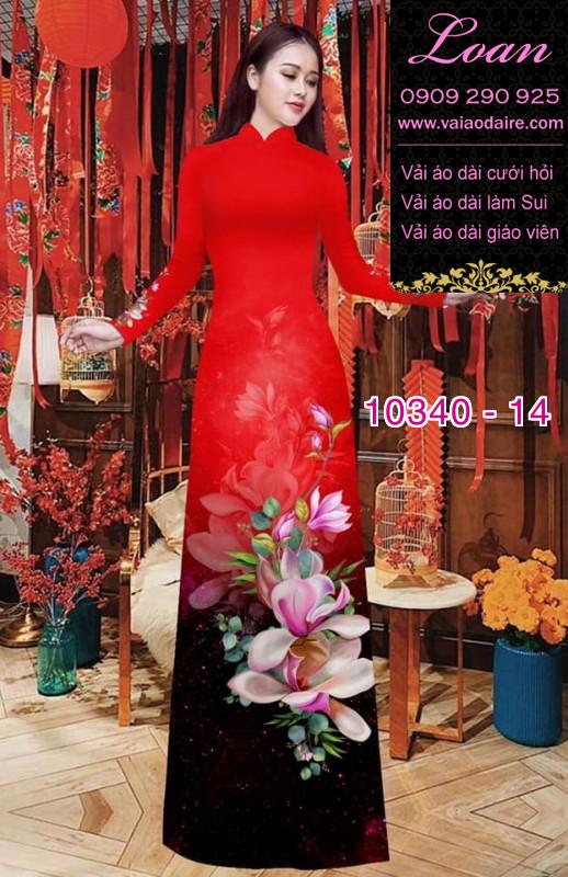 Vải áo dài hoa 3D.