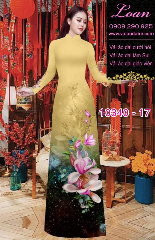 Vải áo dài hoa 3D.