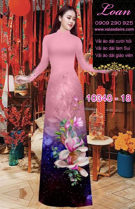 Vải áo dài hoa 3D.