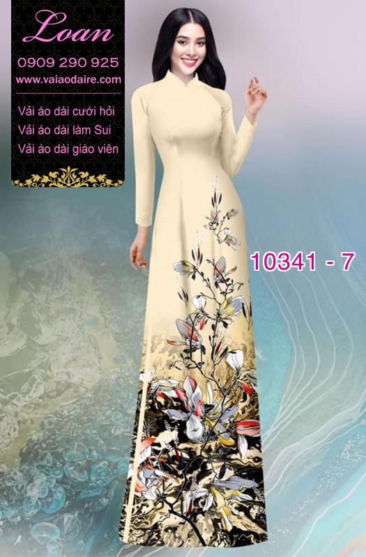 Vải áo dài hoa 3D.
