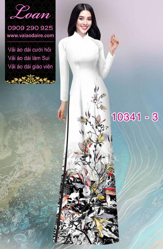 Vải áo dài hoa 3D.