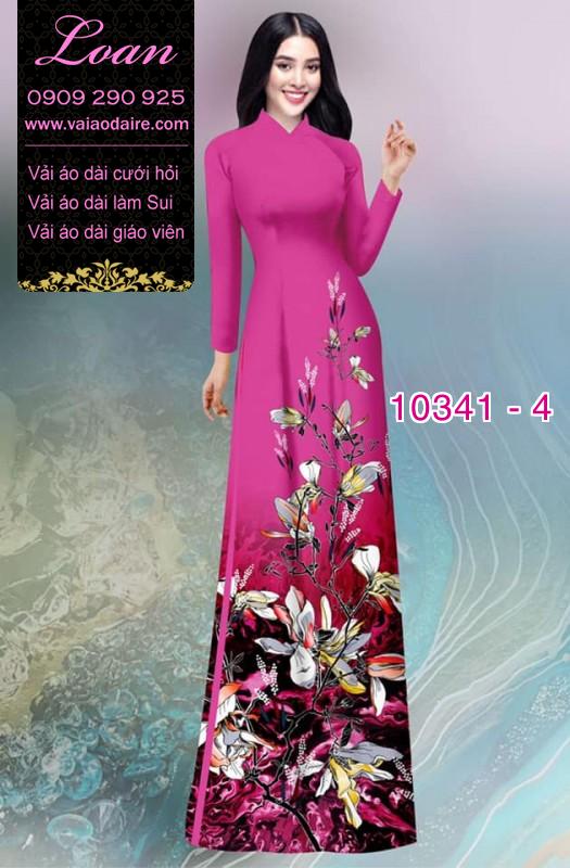 Vải áo dài hoa 3D.