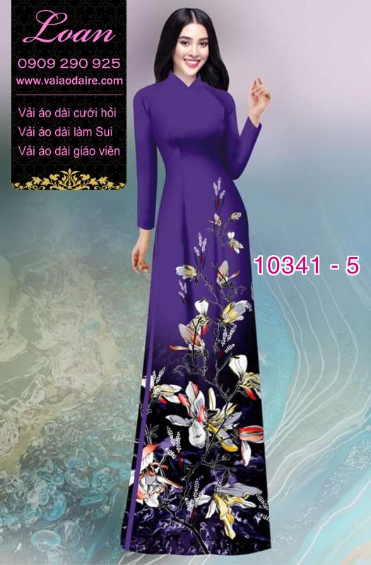 Vải áo dài hoa 3D.