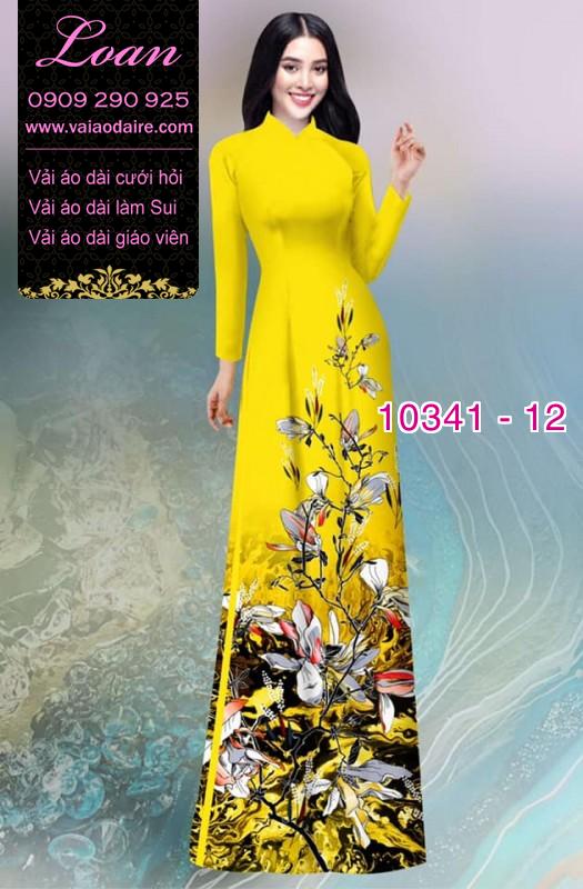 Vải áo dài hoa 3D.