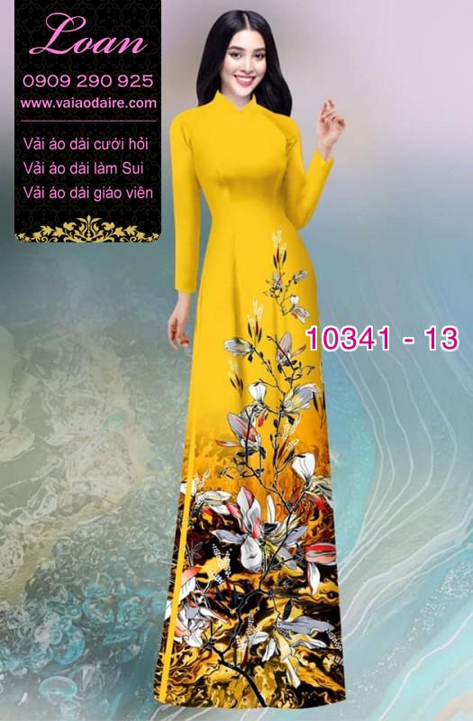 Vải áo dài hoa 3D.