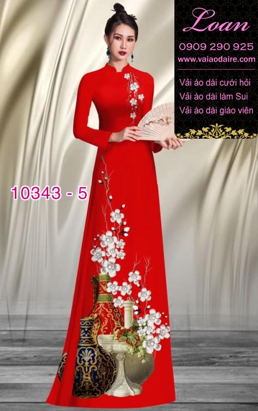 Vải áo dài hoa 3D.