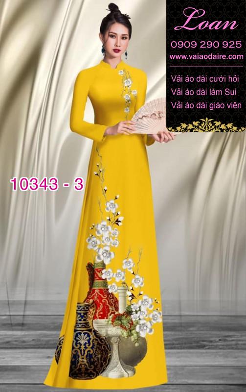Vải áo dài hoa 3D.